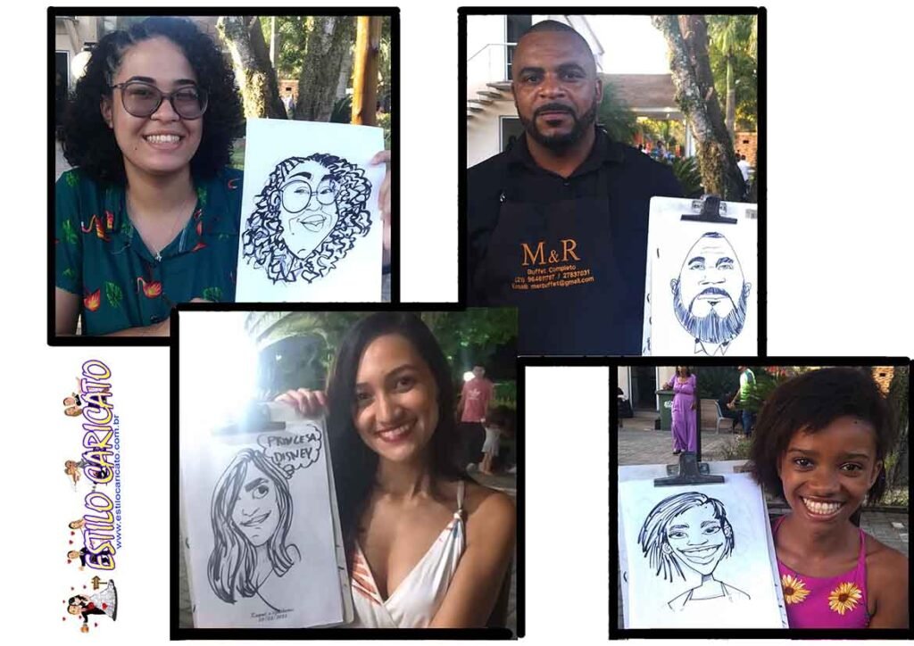 Caricatura ao vivo em casamento- Em Tinguá